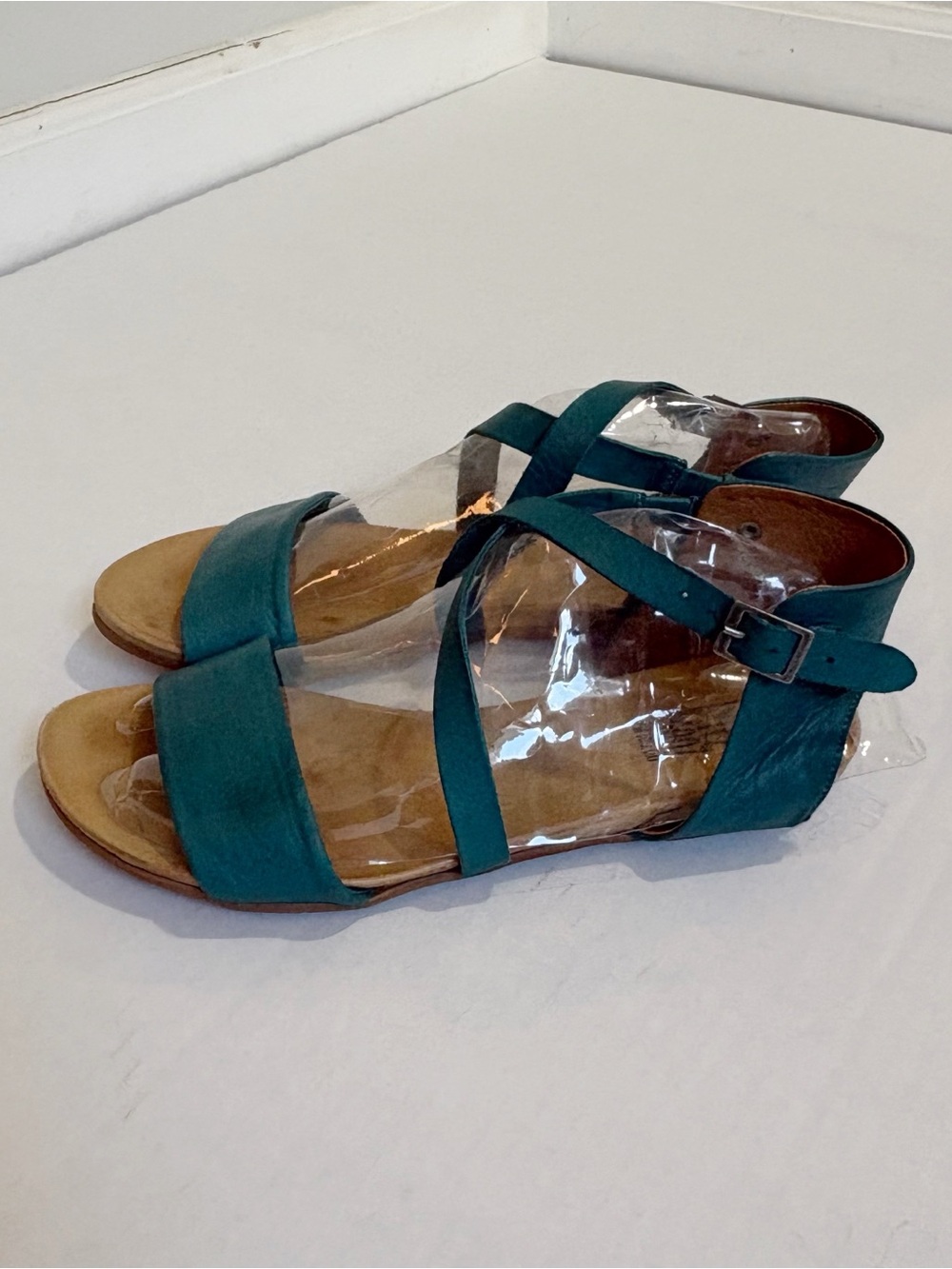 Miz Mooz Aster Sandals Marine Blue Teal Size 8.5 Strappy Leather Bohemian